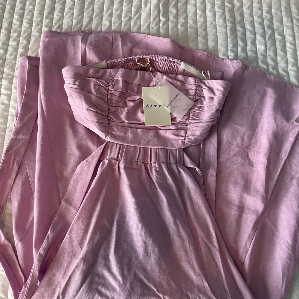 Hello Molly strapless Cookie baby maxi dress lilac size m light purple